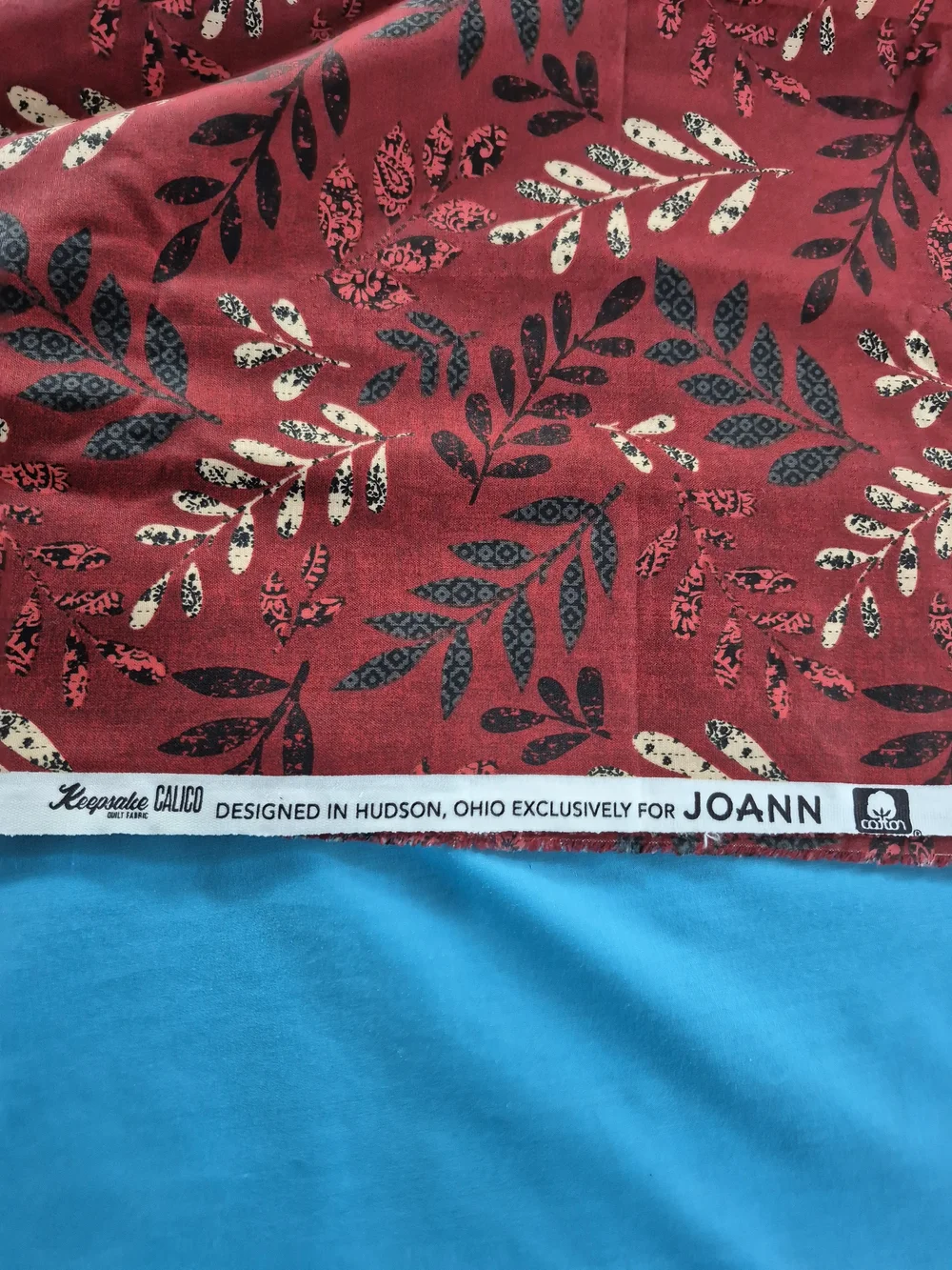 Burgundy Red Leaves Cotton Fabric 3 Yards Joann Quilting Sewing Crafts